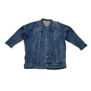 Men’s Vintage 1980s Limited Express Denim Jacket Blue Oversized Trucker